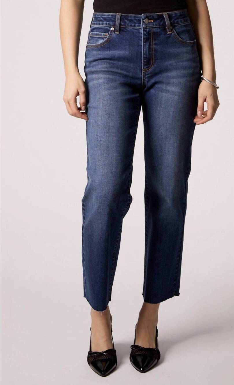 NEW BLUE REVIVAL quinn mid-rise straight leg ankle jean in marakesh